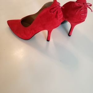 red suede shoes